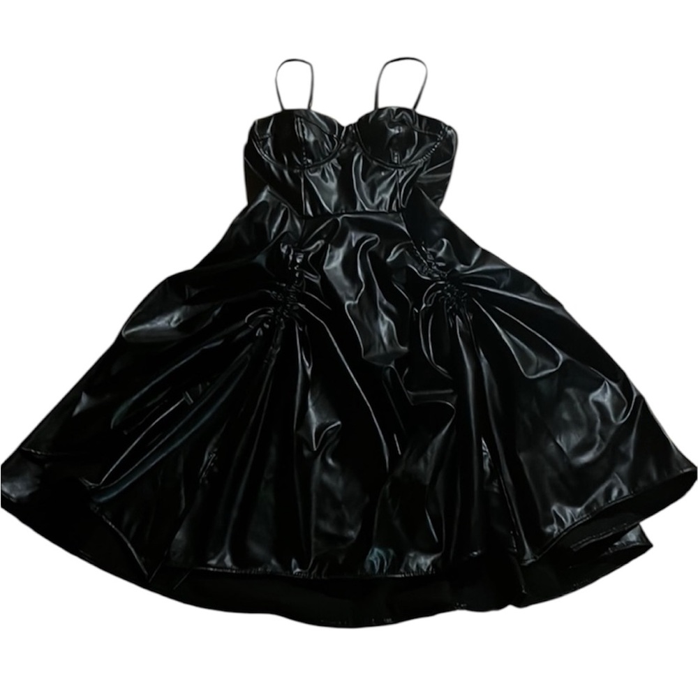 ‼️NWT‼️SHEIN Black Ruched Spaghetti Strap Corset Dress Size Small 4 - Picture 4 of 9